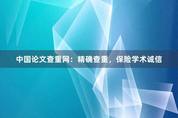 中国论文查重网：精确查重，保险学术诚信